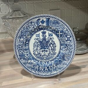 Blue and White Canada Decorative Plate